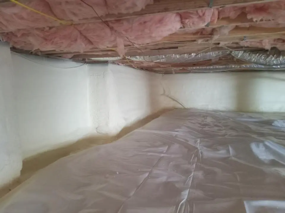 Crawl space encapsulation with closed-cell spray foam for Attic Insulation in New Milford